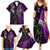 Custom New Zealand Tiki Tennis Family Matching Summer Maxi Dress and Hawaiian Shirt 2024 Aotearoa Tenehi Maori Silver Fern - Purple LT14 - Polynesian Pride