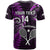 Custom New Zealand Tiki Tennis T Shirt 2024 Aotearoa Tenehi Maori Silver Fern - Purple LT14 - Polynesian Pride