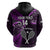 Custom New Zealand Tiki Tennis Zip Hoodie 2024 Aotearoa Tenehi Maori Silver Fern - Purple LT14 - Polynesian Pride