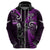 Custom New Zealand Tiki Tennis Zip Hoodie 2024 Aotearoa Tenehi Maori Silver Fern - Purple LT14 - Polynesian Pride