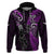 Custom New Zealand Tiki Tennis Zip Hoodie 2024 Aotearoa Tenehi Maori Silver Fern - Purple LT14 Pullover Hoodie Purple - Polynesian Pride