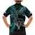 New Zealand Tiki Tennis Family Matching Mermaid Dress and Hawaiian Shirt 2024 Aotearoa Tenehi Maori Silver Fern - Turquoise LT14 - Polynesian Pride