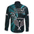 New Zealand Tiki Tennis Family Matching Puletasi and Hawaiian Shirt 2024 Aotearoa Tenehi Maori Silver Fern - Turquoise LT14 - Polynesian Pride