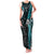 New Zealand Tiki Tennis Family Matching Tank Maxi Dress and Hawaiian Shirt 2024 Aotearoa Tenehi Maori Silver Fern - Turquoise LT14 Mom's Dress Turquoise - Polynesian Pride