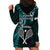 New Zealand Tiki Tennis Hoodie Dress 2024 Aotearoa Tenehi Maori Silver Fern - Turquoise LT14 - Polynesian Pride