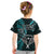 New Zealand Tiki Tennis Kid T Shirt 2024 Aotearoa Tenehi Maori Silver Fern - Turquoise LT14 - Polynesian Pride