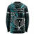 New Zealand Tiki Tennis Long Sleeve Shirt 2024 Aotearoa Tenehi Maori Silver Fern - Turquoise LT14 - Polynesian Pride