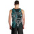 New Zealand Tiki Tennis Men Tank Top 2024 Aotearoa Tenehi Maori Silver Fern - Turquoise LT14 - Polynesian Pride