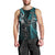 New Zealand Tiki Tennis Men Tank Top 2024 Aotearoa Tenehi Maori Silver Fern - Turquoise LT14 - Polynesian Pride