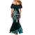 New Zealand Tiki Tennis Mermaid Dress 2024 Aotearoa Tenehi Maori Silver Fern - Turquoise LT14 - Polynesian Pride