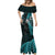 New Zealand Tiki Tennis Mermaid Dress 2024 Aotearoa Tenehi Maori Silver Fern - Turquoise LT14 - Polynesian Pride