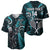 Custom New Zealand Tiki Tennis Baseball Jersey 2024 Aotearoa Tenehi Maori Silver Fern - Turquoise LT14 - Polynesian Pride