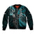 Custom New Zealand Tiki Tennis Bomber Jacket 2024 Aotearoa Tenehi Maori Silver Fern - Turquoise LT14 Unisex Turquoise - Polynesian Pride