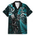 Custom New Zealand Tiki Tennis Family Matching Mermaid Dress and Hawaiian Shirt 2024 Aotearoa Tenehi Maori Silver Fern - Turquoise LT14 Dad's Shirt - Short Sleeve Turquoise - Polynesian Pride