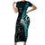 Custom New Zealand Tiki Tennis Family Matching Short Sleeve Bodycon Dress and Hawaiian Shirt 2024 Aotearoa Tenehi Maori Silver Fern - Turquoise LT14 Mom's Dress Turquoise - Polynesian Pride