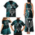 Custom New Zealand Tiki Tennis Family Matching Tank Maxi Dress and Hawaiian Shirt 2024 Aotearoa Tenehi Maori Silver Fern - Turquoise LT14 - Polynesian Pride