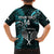 Custom New Zealand Tiki Tennis Hawaiian Shirt 2024 Aotearoa Tenehi Maori Silver Fern - Turquoise LT14 - Polynesian Pride