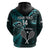 Custom New Zealand Tiki Tennis Hoodie 2024 Aotearoa Tenehi Maori Silver Fern - Turquoise LT14 - Polynesian Pride