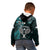 Custom New Zealand Tiki Tennis Kid Hoodie 2024 Aotearoa Tenehi Maori Silver Fern - Turquoise LT14 - Polynesian Pride