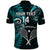 Custom New Zealand Tiki Tennis Polo Shirt 2024 Aotearoa Tenehi Maori Silver Fern - Turquoise LT14 - Polynesian Pride