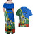 Personalised Halo Olaketa Solomon Islands Couples Matching Off Shoulder Maxi Dress and Hawaiian Shirt Coat Of Arms With Tropical Flowers Flag Style LT14 - Polynesian Pride