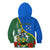 Personalised Halo Olaketa Solomon Islands Kid Hoodie Coat Of Arms With Tropical Flowers Flag Style LT14 - Polynesian Pride