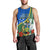 Personalised Halo Olaketa Solomon Islands Men Tank Top Coat Of Arms With Tropical Flowers Flag Style LT14 - Polynesian Pride