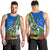 Personalised Halo Olaketa Solomon Islands Men Tank Top Coat Of Arms With Tropical Flowers Flag Style LT14 - Polynesian Pride