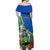 Personalised Halo Olaketa Solomon Islands Off Shoulder Maxi Dress Coat Of Arms With Tropical Flowers Flag Style LT14 - Polynesian Pride