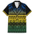 Halo Olaketa Solomon Islands Family Matching Off Shoulder Long Sleeve Dress and Hawaiian Shirt Melanesian Tribal Pattern Gradient Version LT14 Dad's Shirt - Short Sleeve Black - Polynesian Pride