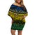 Halo Olaketa Solomon Islands Family Matching Off Shoulder Short Dress and Hawaiian Shirt Melanesian Tribal Pattern Gradient Version LT14 Mom's Dress Black - Polynesian Pride