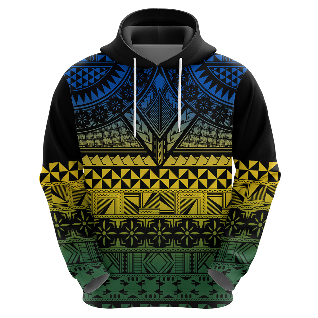 Halo Olaketa Solomon Islands Hoodie Melanesian Tribal Pattern Gradient Version LT14 - Polynesian Pride