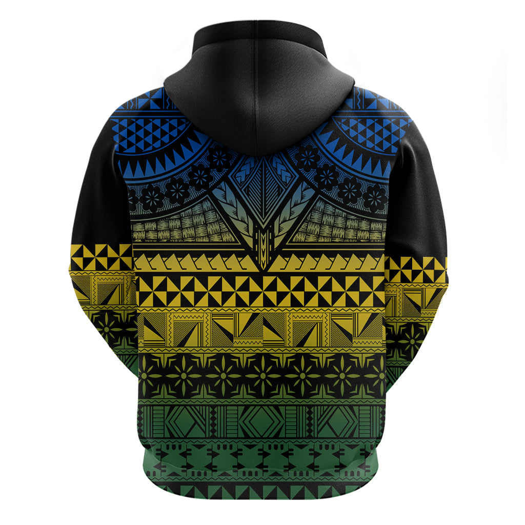 Halo Olaketa Solomon Islands Zip Hoodie Melanesian Tribal Pattern Gradient Version LT14 - Polynesian Pride