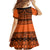 Halo Olaketa Solomon Islands Family Matching Long Sleeve Bodycon Dress and Hawaiian Shirt Melanesian Tribal Pattern Orange Version LT14 - Polynesian Pride