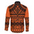 Halo Olaketa Solomon Islands Family Matching Long Sleeve Bodycon Dress and Hawaiian Shirt Melanesian Tribal Pattern Orange Version LT14 - Polynesian Pride