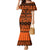 Halo Olaketa Solomon Islands Family Matching Mermaid Dress and Hawaiian Shirt Melanesian Tribal Pattern Orange Version LT14 Mom's Dress Orange - Polynesian Pride