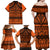 Halo Olaketa Solomon Islands Family Matching Off Shoulder Maxi Dress and Hawaiian Shirt Melanesian Tribal Pattern Orange Version LT14 - Polynesian Pride