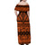 Halo Olaketa Solomon Islands Family Matching Off Shoulder Maxi Dress and Hawaiian Shirt Melanesian Tribal Pattern Orange Version LT14 - Polynesian Pride