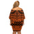 Halo Olaketa Solomon Islands Family Matching Off Shoulder Short Dress and Hawaiian Shirt Melanesian Tribal Pattern Orange Version LT14 - Polynesian Pride