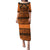 Halo Olaketa Solomon Islands Family Matching Puletasi and Hawaiian Shirt Melanesian Tribal Pattern Orange Version LT14 Mom's Dress Orange - Polynesian Pride