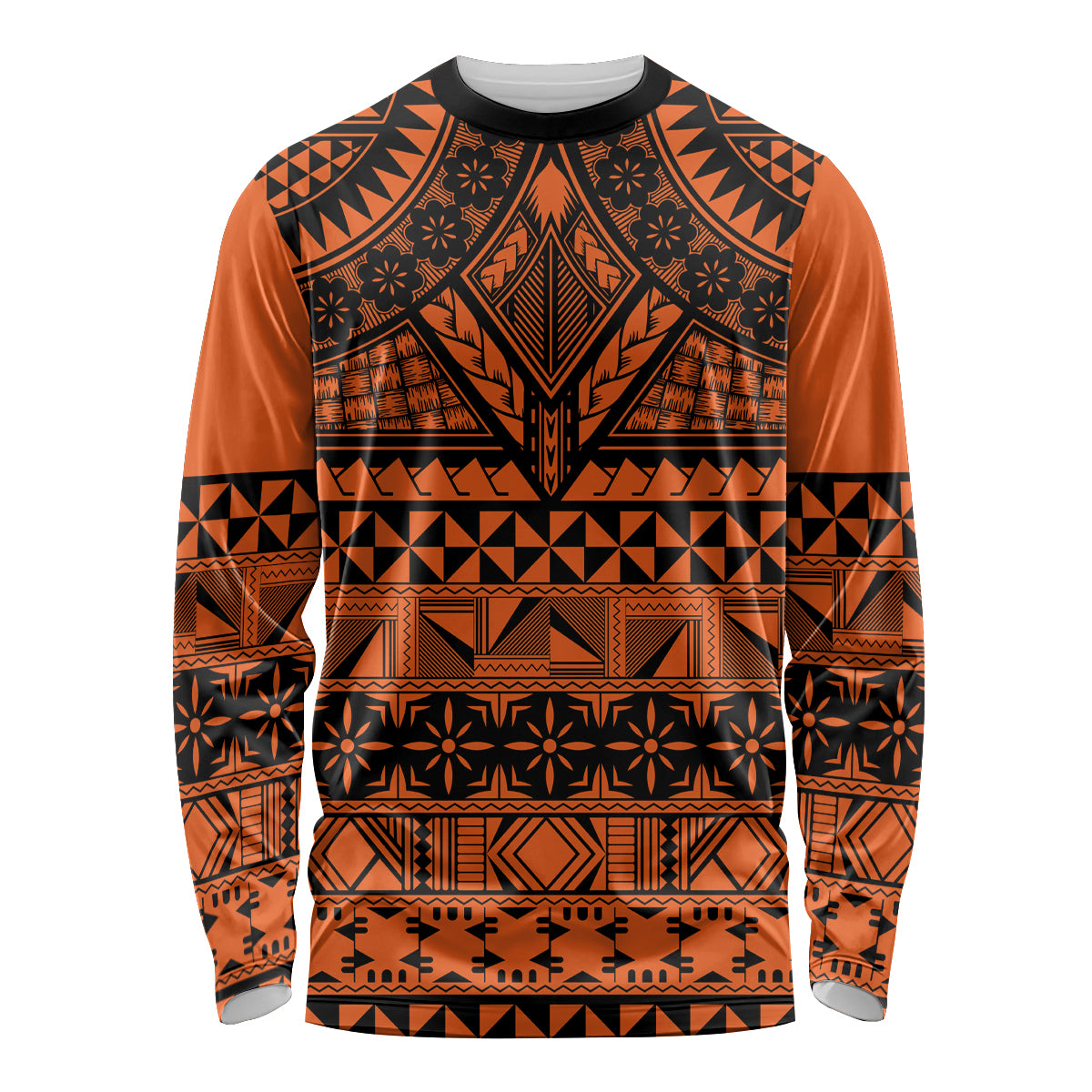 Halo Olaketa Solomon Islands Long Sleeve Shirt Melanesian Tribal Pattern Orange Version LT14 Unisex Orange - Polynesian Pride