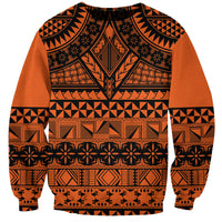 Halo Olaketa Solomon Islands Sweatshirt Melanesian Tribal Pattern Orange Version LT14 Unisex Orange - Polynesian Pride