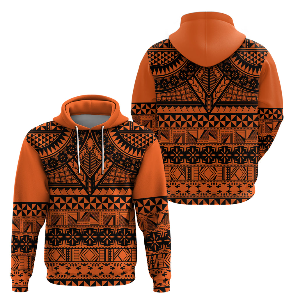 Halo Olaketa Solomon Islands Zip Hoodie Melanesian Tribal Pattern Orange Version LT14 - Polynesian Pride