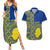 Fakaalofa Lahi Atu Niue Couples Matching Summer Maxi Dress and Hawaiian Shirt Niuean Map With Hiapo Pattern Blue Version LT14 Blue - Polynesian Pride