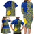 Fakaalofa Lahi Atu Niue Family Matching Long Sleeve Bodycon Dress and Hawaiian Shirt Niuean Map With Hiapo Pattern Blue Version LT14 - Polynesian Pride