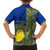 Fakaalofa Lahi Atu Niue Kid Hawaiian Shirt Niuean Map With Hiapo Pattern Blue Version LT14 - Polynesian Pride