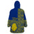 Fakaalofa Lahi Atu Niue Wearable Blanket Hoodie Niuean Map With Hiapo Pattern Blue Version LT14 - Polynesian Pride