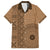 Fakaalofa Lahi Atu Niue Family Matching Puletasi and Hawaiian Shirt Vintage Hiapo Pattern Brown Version LT14 Dad's Shirt - Short Sleeve Brown - Polynesian Pride