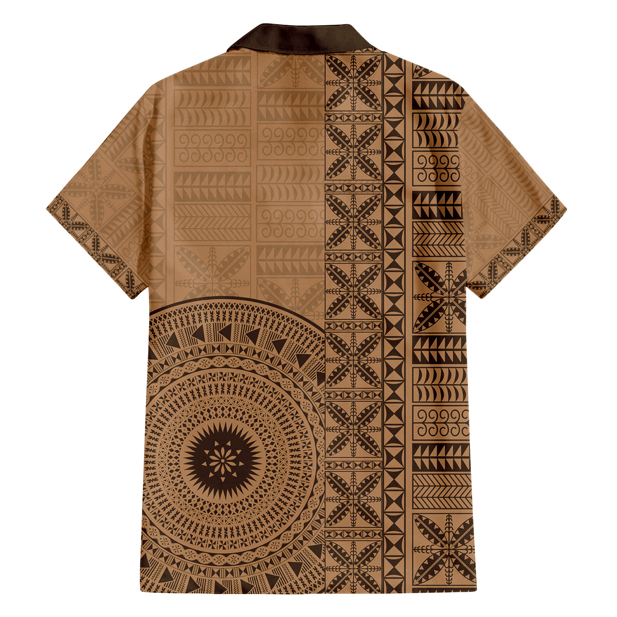 Fakaalofa Lahi Atu Niue Family Matching Puletasi and Hawaiian Shirt Vintage Hiapo Pattern Brown Version LT14 - Polynesian Pride