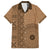 Fakaalofa Lahi Atu Niue Family Matching Short Sleeve Bodycon Dress and Hawaiian Shirt Vintage Hiapo Pattern Brown Version LT14 Dad's Shirt - Short Sleeve Brown - Polynesian Pride